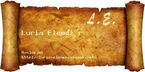 Luria Elemér névjegykártya